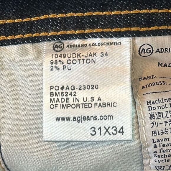 Adriano Goldschmied AG The Protege Straight Leg Mens Blue Jeans size W31 x L34 - Picture 12 of 13